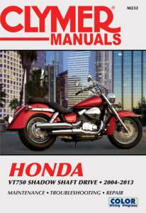 REPAIR MANUAL HON VT750 SHAFT