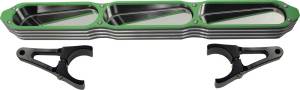 3-PANEL REAR VIEW MIRROR W/BEZEL GREEN 2"