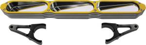 3-PANEL REAR VIEW MIRROR W/BEZEL YELLOW 2"