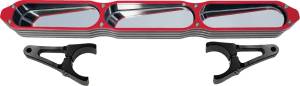 3-PANEL REAR VIEW MIRROR W/BEZEL RED 2"