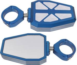 BILLET SIDE MIRRORS DIAMOND BLUE 1.75"