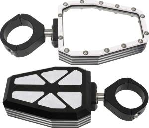 BILLET SIDE MIRRORS DIAMOND W/BEZEL WHITE 1.75"