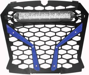 FRONT GRILL BLUE POL RZR S WITH 10" LIGHT