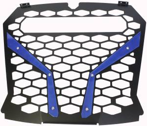 FRONT GRILL BLUE POL RZR S WITH OUT 10" LIGHT