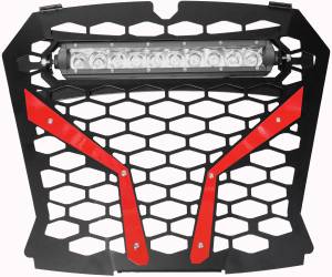 FRONT GRILL RED POL RZR S WITH 10" LIGHT