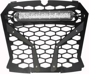 FRONT GRILL BLACK POL RZR S WITH 10" LIGHT