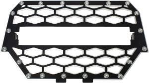 2-PANEL FRONT GRILL BLACK/SILVER W/10" LIGHT BAR