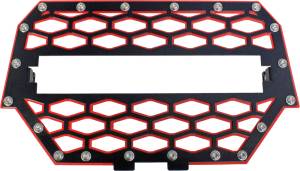 2-PANEL FRONT GRILL BLACK/RED W/10" LIGHT BAR