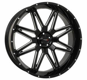 ST7 WHEEL 24X9 5+4 (0MM) 5/4.5 GLOSS BLACK MILLED