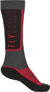 MX SOCK THIN BLACK/GREY/RED LG/XL