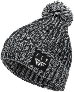 FLY POM BEANIE BLACK/WHITE