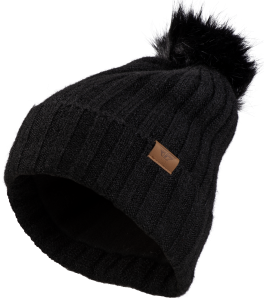 FLY WOMEN'S SNOW POM BEANIE BLACK