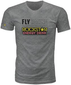 FLY ROCKSTAR LOGO TEE DARK GREY HEATHER 2X