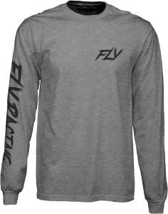 FLY FUSION L/S TEE DARK GREY HEATHER 2X