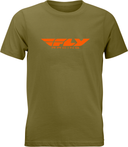 YOUTH FLY CORPORATE TEE OLIVE/ORANGE YL