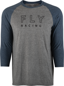 FLY RENEGADE 3/4 SLEEVE TEE GREY HEATHER/NAVY 2X