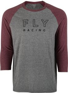 FLY RENEGADE 3/4 SLEEVE TEE TAN HEATHER/MAROON 2X