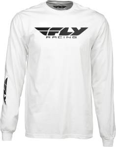 FLY CORPORATE LONG SLEEVE TEE WHITE 2X