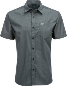 BUTTON UP S/S SHIRT DARK GREY 2X