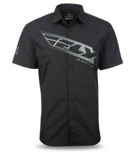 FLY PIT BUTTON UP SHIRT BLACK/GREY 3X