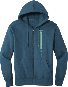 FLY PODIUM HOODIE BLUE HEATHER/GREEN 2X