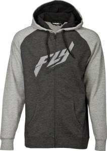 RAGLAN ZIP UP HOODIE CHARCOAL/HEATHER 2X