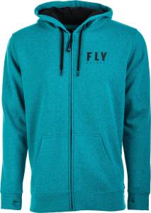 FLY LOGO ZIP UP HOODIE TEAL MD