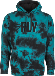 FLY TIE-DYE PULLOVER HOODIE TURQUOISE/BLACK 2X