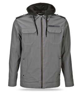 WAXED JACKET W/HOOD GREY 2X