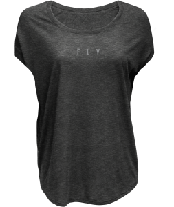 WOMEN'S FLY BREEZY TEE DARK GREY HEATHER 2X