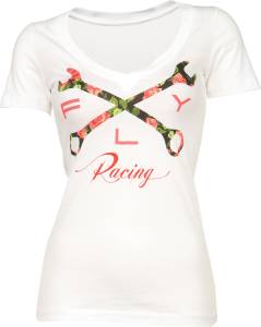 CROSSROSE V-NECK TEE WHITE 2X