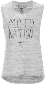 FLY MOTO NATION WOMEN'S MUSCLE TEE WHITE/MARBLE 2X