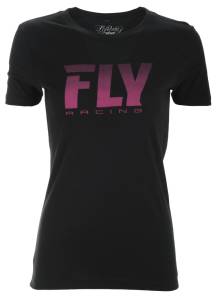 FLY LOGO FADE WOMEN'S TEE BLACK SM