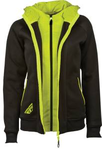 TRACK LADIES ZIP UP HOODIE BLACK/LIME 2X