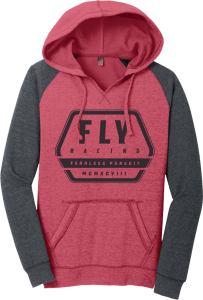 WOMEN'S FLY TRACK HOODIE RED HEATHER/CHARCOAL 2X