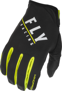 YOUTH WINDPROOF GLOVES BLACK/HI-VIS SZ 06