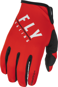 YOUTH WINDPROOF GLOVES BLACK/RED SZ 06