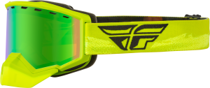 FOCUS SNOW GOGGLE GREEN/HI-VIS W/ GREEN MIRROR/AMBER LENS