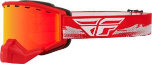 FOCUS SNOW GOGGLE RED/GREY W/ RED MIRROR/AMBER LENS