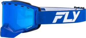 FOCUS SNOW GOGGLE BLUE/WHITE W/ SKY BLUE MIRROR/BLUE LENS