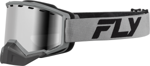 FOCUS SNOW GOGGLE SILVER/CHAR W/ SILVER MIRROR/SMOKE LENS