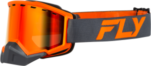 FOCUS SNOW GOGGLE CHARCOAL/ORG W/ RED MIRROR/AMBER LENS