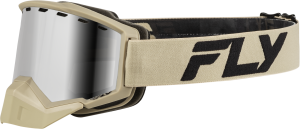 FOCUS SNOW GOGGLE KHAKI/BLACK W/ SILVER MIRROR/SMOKE LENS