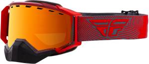 ZONE SNOW GOGGLE RED/GREY W/ORANGE MIRROR/SMOKE LENS