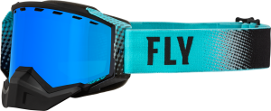 ZONE SNOW GOGGLE BLACK/AQUA W/ SKY BLUE MIRROR/SMOKE LENS