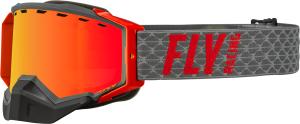 ZONE SNOW GOGGLE GREY/RED W/ RED MIRROR/AMBER LENS