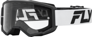 FOCUS GOGGLE WHITE/BLACK W/ CLEAR LENS