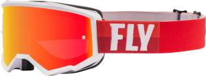 ZONE GOGGLE WHITE/RED W/RED MIRROR/BROWN LENS W/POST