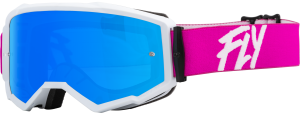 ZONE GOGGLE PINK/WHITE W/ SKY BLUE MIRROR/SMOKE LENS