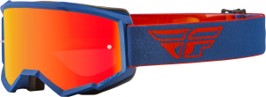 YOUTH ZONE GOGGLE RED/NAVY W/ RED MIRROR/AMBER LENS